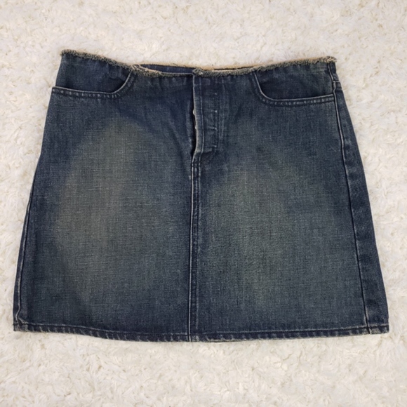J. Crew Dark Wash Denim Skirt, Sz 8 - Picture 1 of 6